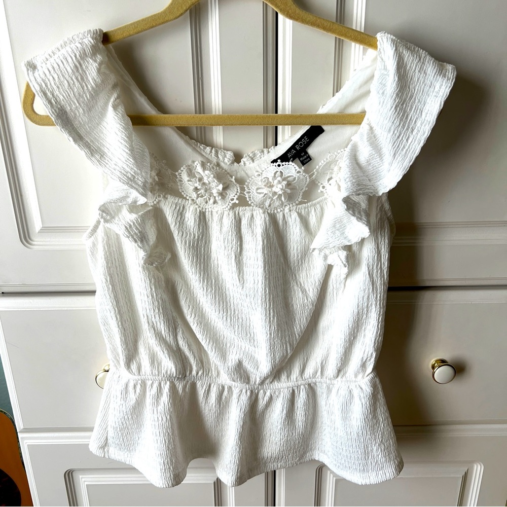 White Peplum Boho Blouse